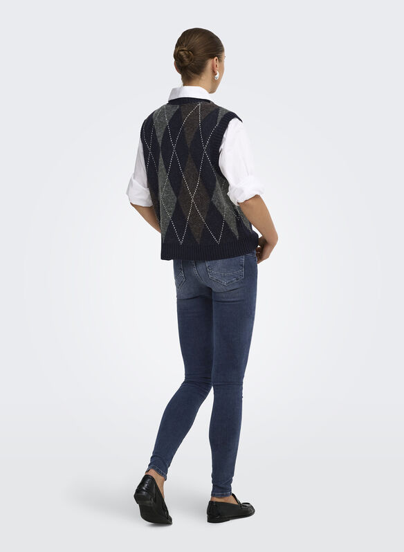 MAGLIONE NOOS SMANICATO RHOMBUS, NIGHT SKY, medium