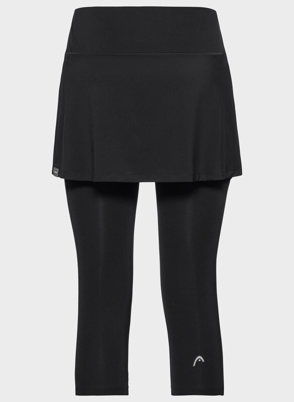 LEGGINGS TIGHTS SKORT CLUB 3/4, BK BLK, medium