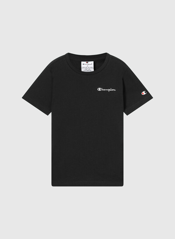 T-SHIRT CON LOGO RICAMATO PICCOLO ICONS RAGAZZO, KK001 BLK, medium