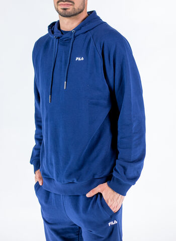 FELPA CON CAPPUCCIO MICRO LOGO RICAMO, 50001 NVY, small