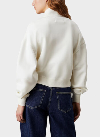 FELPA FULL ZIP CON LOGO, YBI AVORIO, small