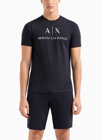 T-SHIRT GIROCOLLO LOGO AX, 1510 NVY, small