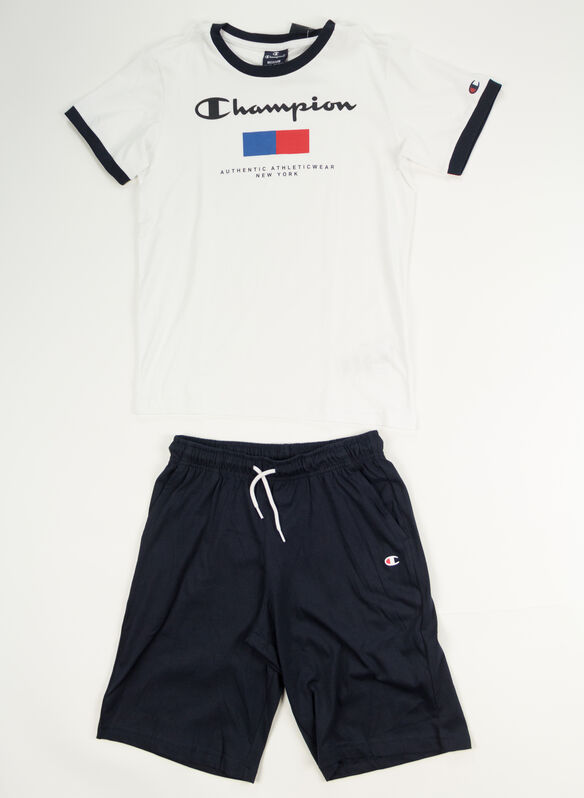 COMPLETINO SHOP T-SHIRT+ SHORTS RAGAZZO, WW001 WHTNVY, medium