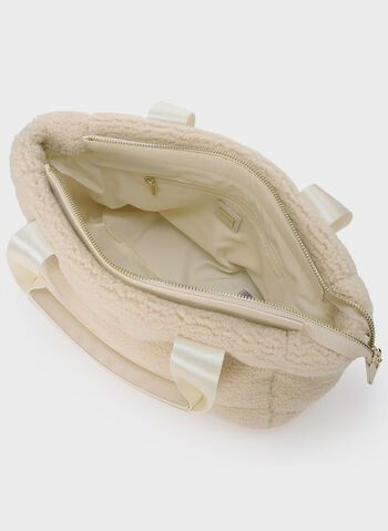 BORSA MINI TOTE SIMIL SHEARLING, G1DW PANNA, small