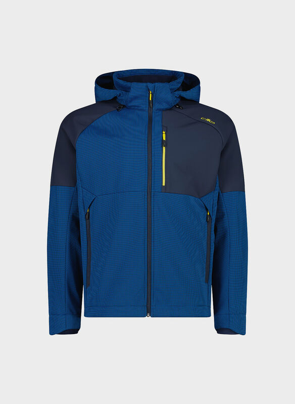 GIACCA SOFTSHELL CON MOTIVO GRID-JACQUARD, L573 BLUENVY, medium