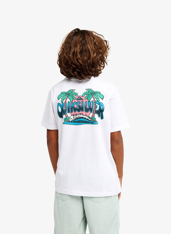 T-SHIRT PALM HORIZON RAGAZZO, WBB0 WHT, medium