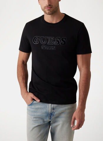 T-SHIRT LOGO FLOCK, G7V2 NVY, small