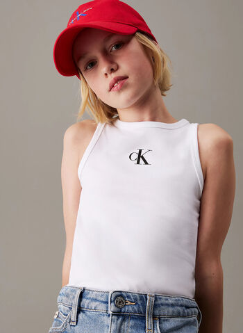 CANOTTA MICRO LOGO RAGAZZA, YAF WHT, small