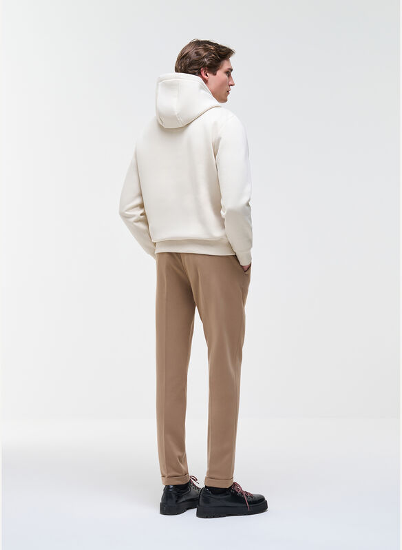 FELPA COTTON HOODIE, 56 PANNA, medium