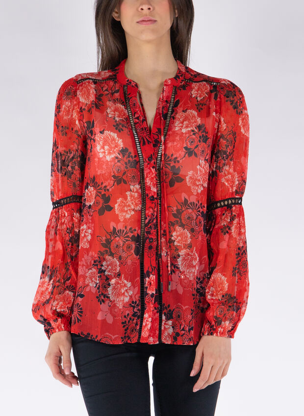 BLUSA CON FANTASIA FLOREALE, P54Q RED FANT, large