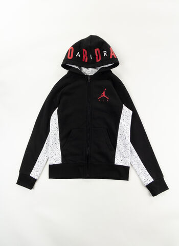 FELPA FULL ZIP SPECKLE JORDAN RAGAZZO, F66 BLKWHT, small