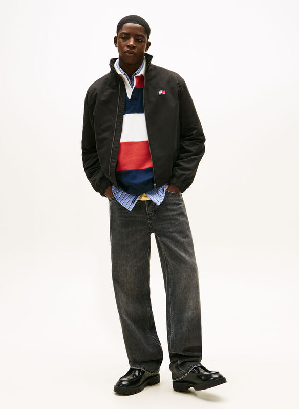 GIUBBOTTO IDROREPELLENTE CON ZIP E LOGO, BDS BLK, medium