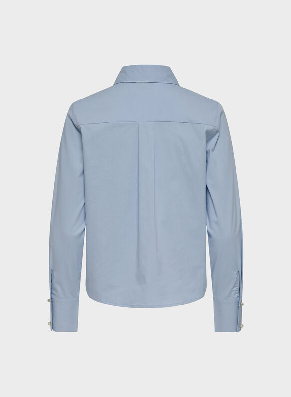 CAMICIA ALLEGRA CON PERLE, CASHMERE BLUE, medium