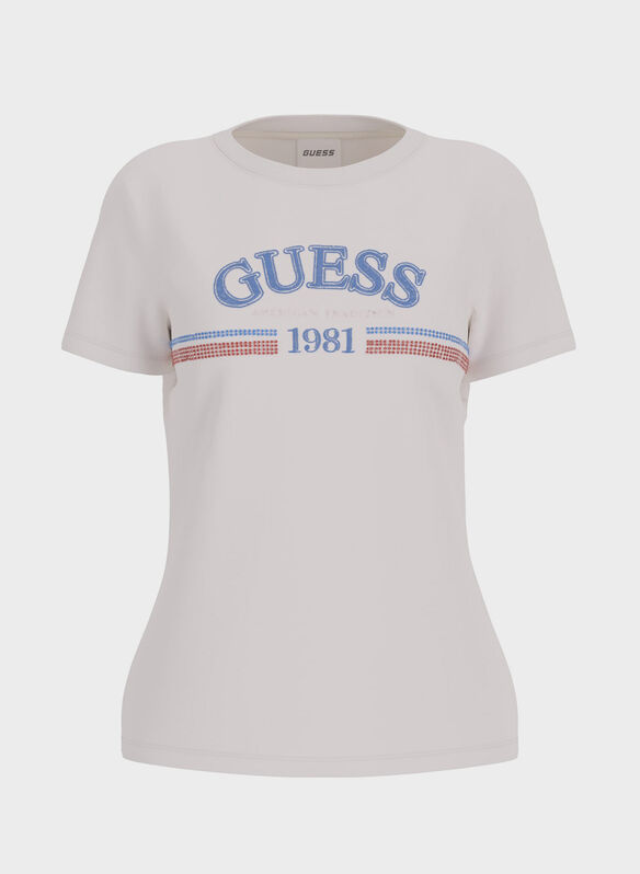 T-SHIRT ACTIVE CON STRASS, G018 PANNA, medium