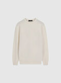 MAGLIONE GIROCOLLO LOGO, A00O PANNA, thumb