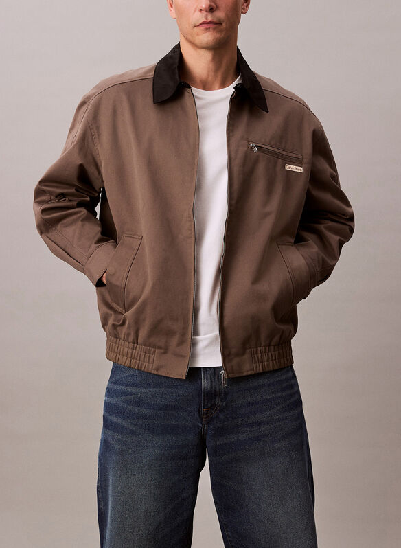 GIUBBOTTO RELAXED IN TWILL, PDK TORTORA, medium