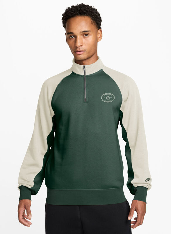 FELPA FL CLUB 1/2 ZIP, 323 GREEN, medium