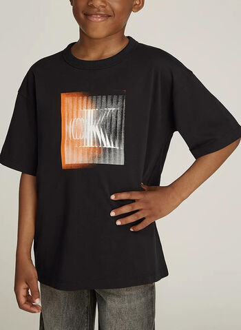 T-SHIRT GRAPHIC LOGO RAGAZZO, BEH BLK, small