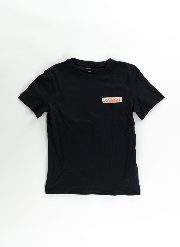 T-SHIRT GRAPHIC LABEL RAGAZZO, BEH BLK, large