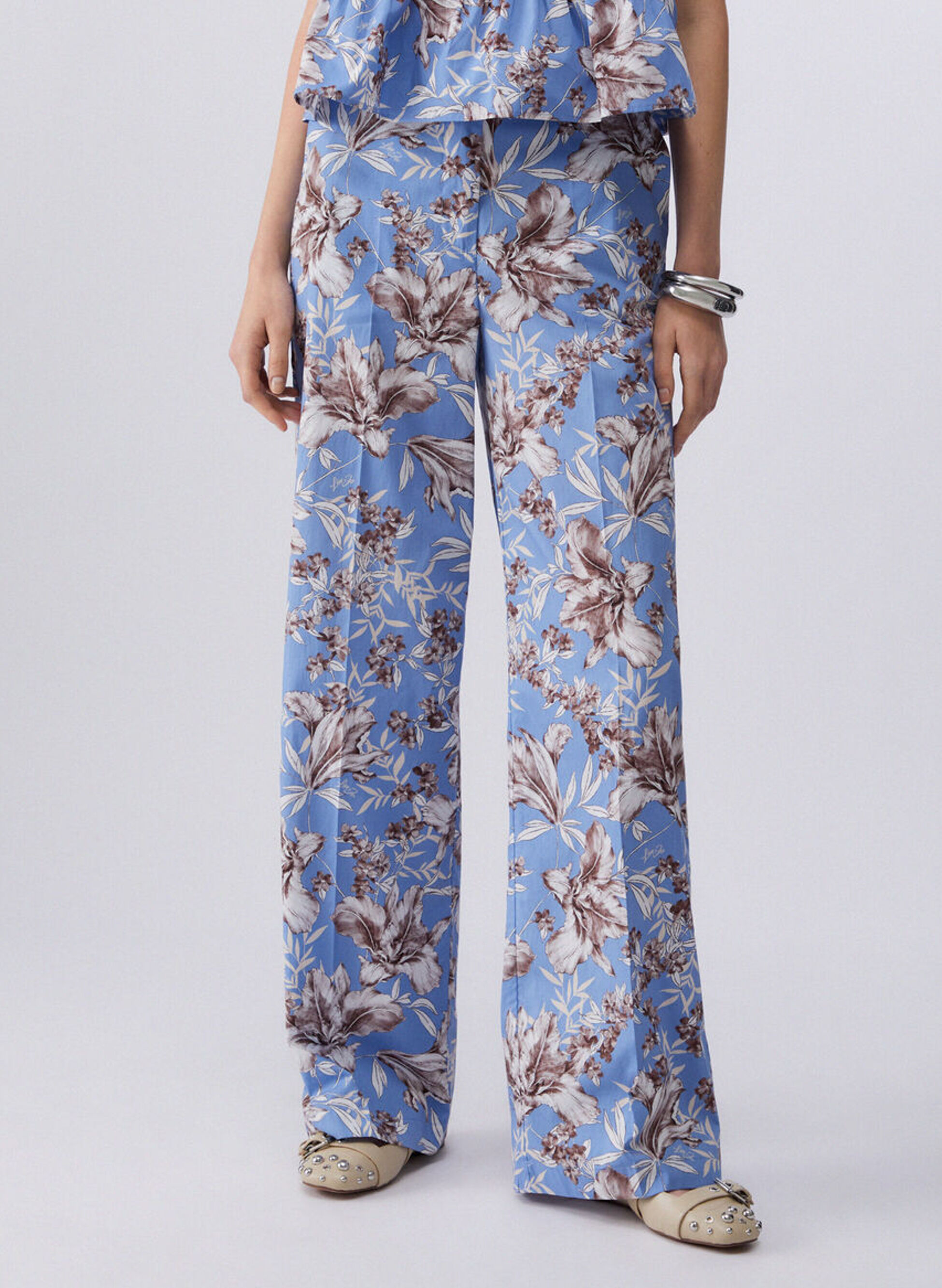 PANTALONE PALAZZO IN POPELINE 40