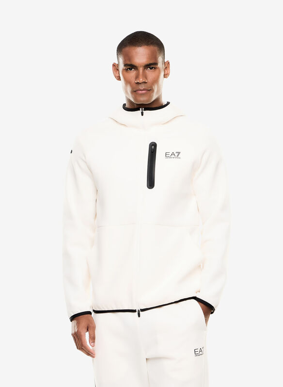 FELPA CON CAPPUCCIO DYNAMIC ATHLETE IN TESSUTO TECNICO NATURAL VENTUS7, U0004 PANNA, medium