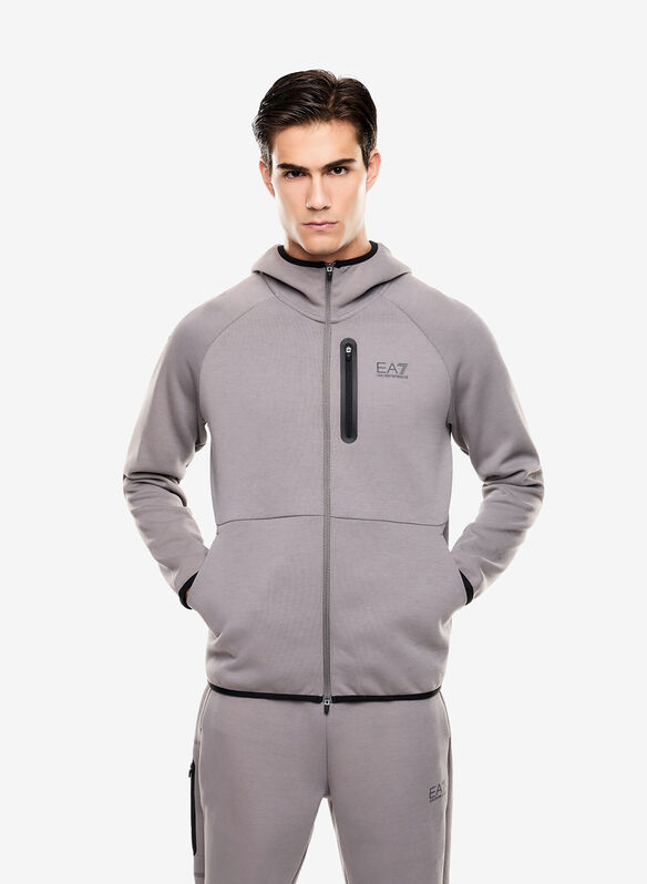 FELPA CON CAPPUCCIO DYNAMIC ATHLETE IN TESSUTO TECNICO NATURAL VENTUS7, U8086 SMOKE, medium