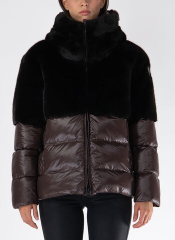 PIUMINO TACOMA CON INSERTO IN ECOPELLICCIA, 390 MORO, small