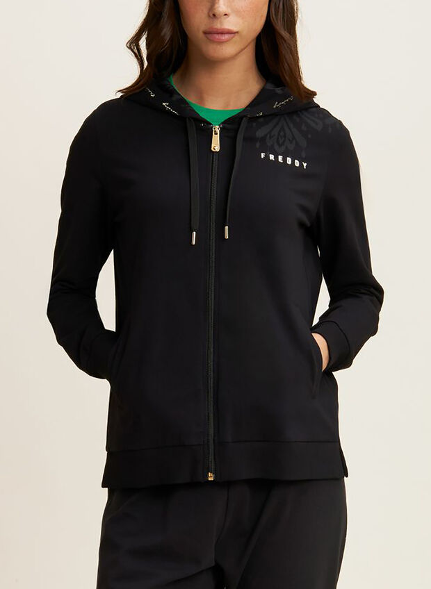 FELPA FULL ZIP LOGO FANTASIA, N BLK, large