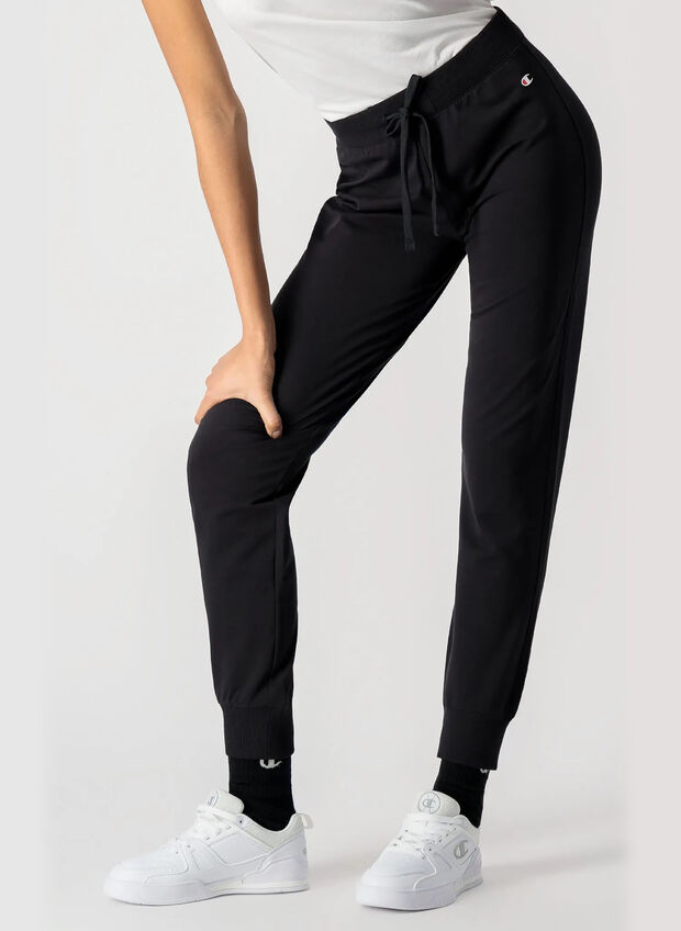 CHAMPION PANTALONE JOGGERS IN COTONE ELASTICIZZATO CON C LOGO STAMPATO SUL  FIANCO Nero Donna | Sport85