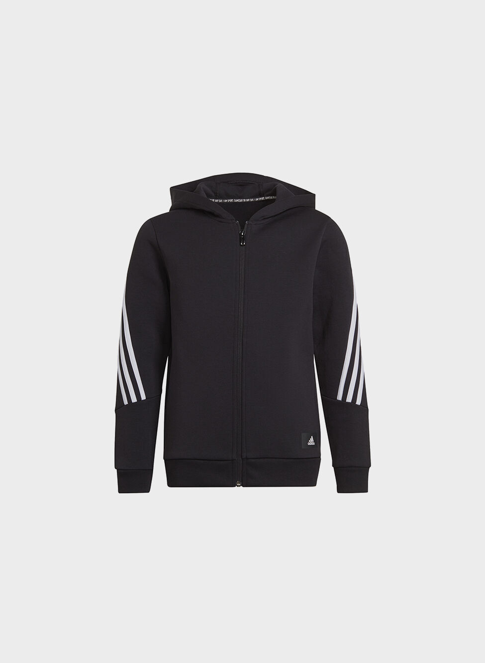ADIDAS FELPA CON CAPPUCCIO E ZIP A 3 STRISCE FUTURE ICONS PRIMEGREEN  RAGAZZO Bianco, Nero Bambino | Sport85