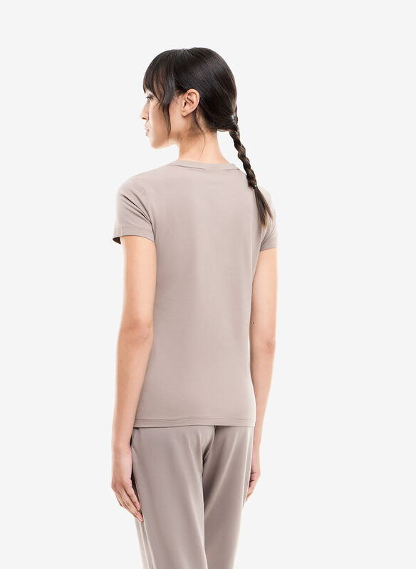 T-SHIRT LOGO METAL, U6100 NOCCIOLA, medium