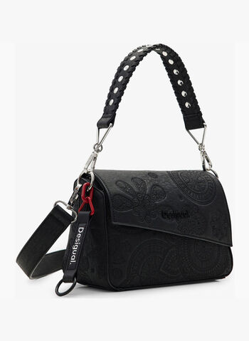 BORSA TRACOLLA DEJAVU RICAMO, 2000 BLK, small