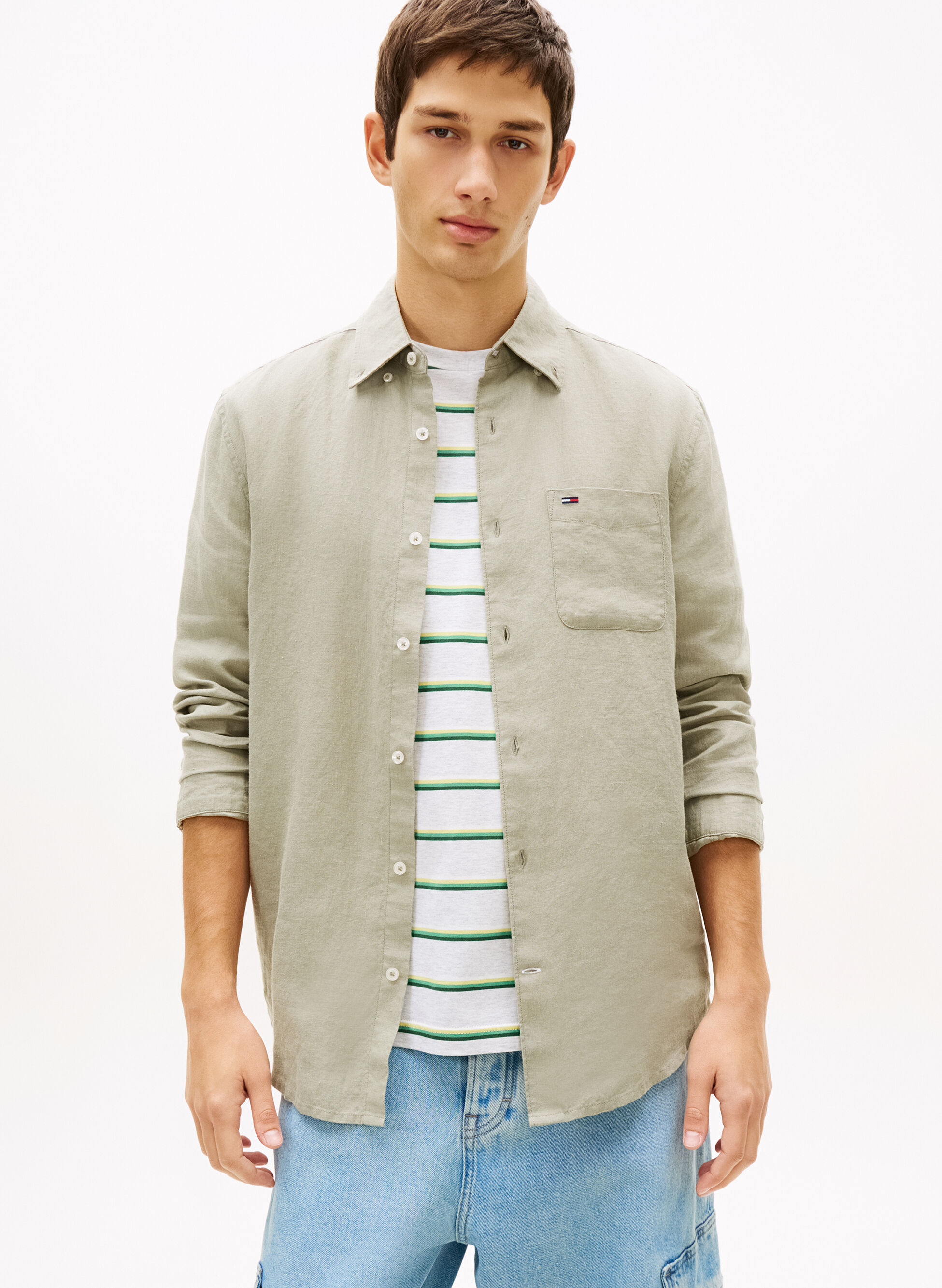 TOMMY JEANS CAMICIA LINO M