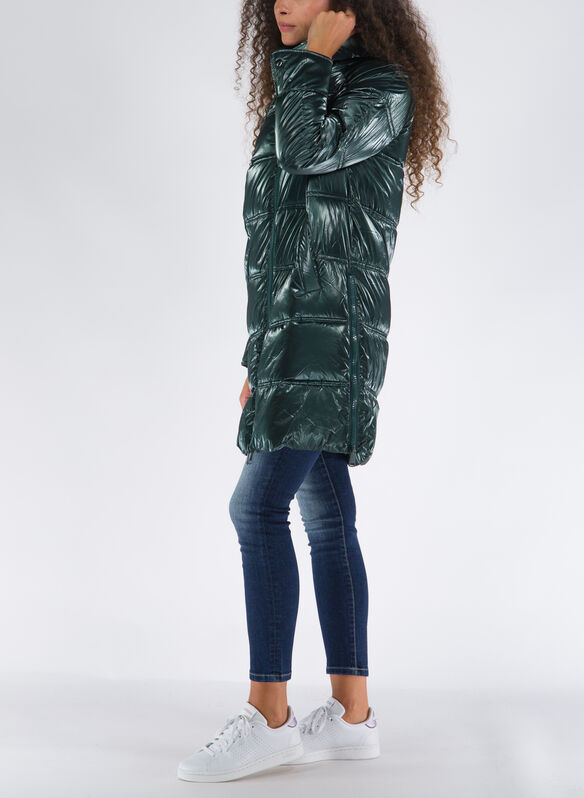 GIUBBOTTO 3/4 SPALMATO CON CAPPUCCIO, 515 VERDE, medium