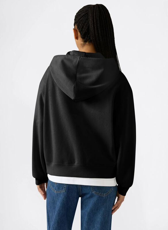 FELPA LEGGERA CON LOGO &ldquo;C&rdquo; TONAL RICAMATO ICONS, KK001 BLK, medium