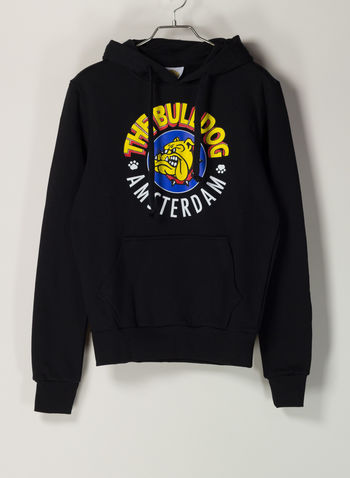 FELPA LOGO CON CAPPUCCIO, NERO, small