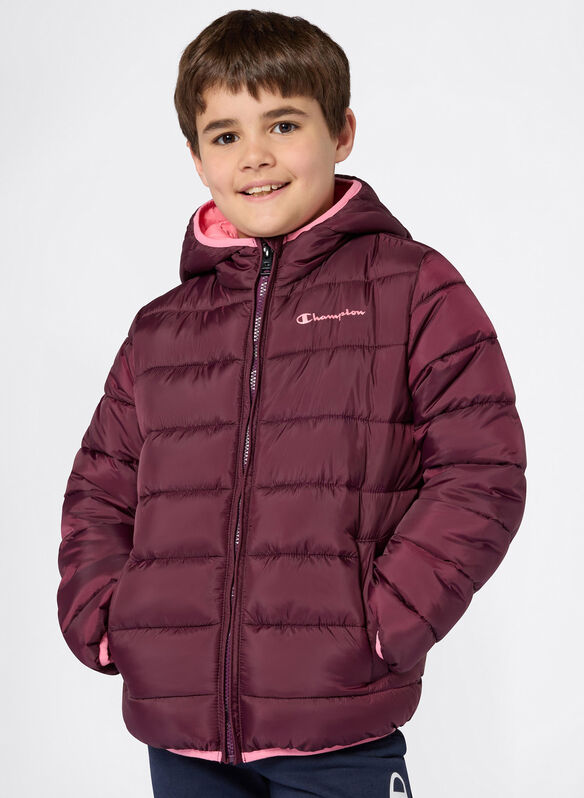 GIUBBOTTO IMBOTTITO CON CAPPUCCIO JUNIOR, RS522 BORDO, medium