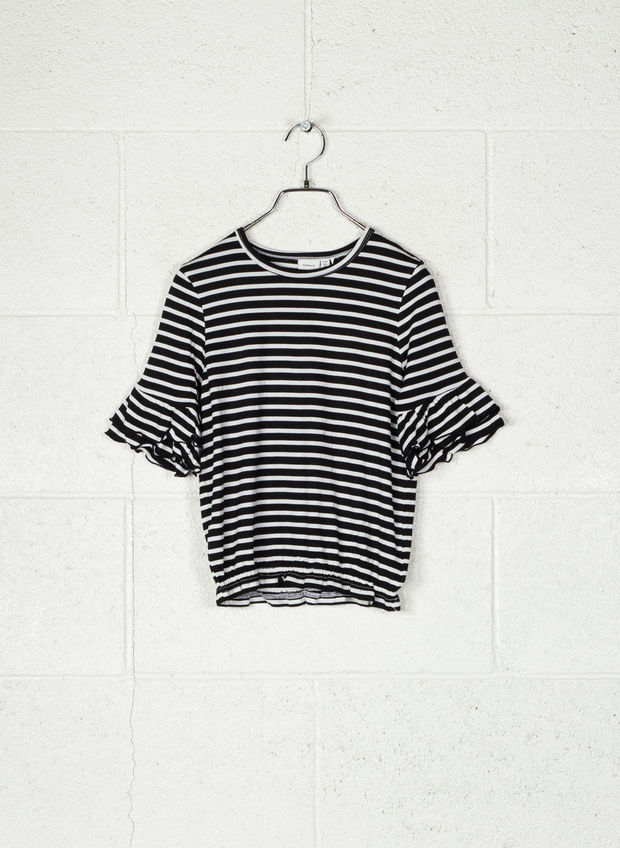 T-SHIRT RIGATA RAGAZZA, , large