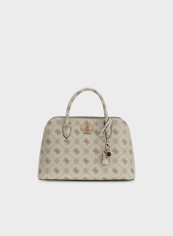 BORSA A MANO EMELIE LOGO, VNO VANIGLIA, medium