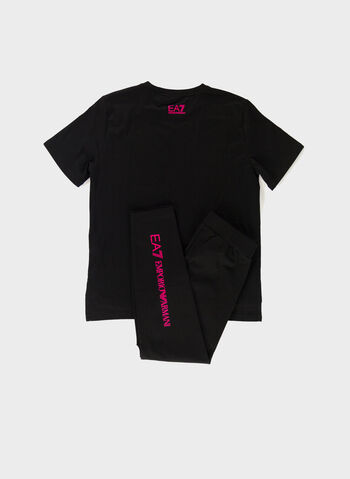 T-SHIRT+LEGGINGS LOGO RAGAZZA, UC001 BLKFUX, small