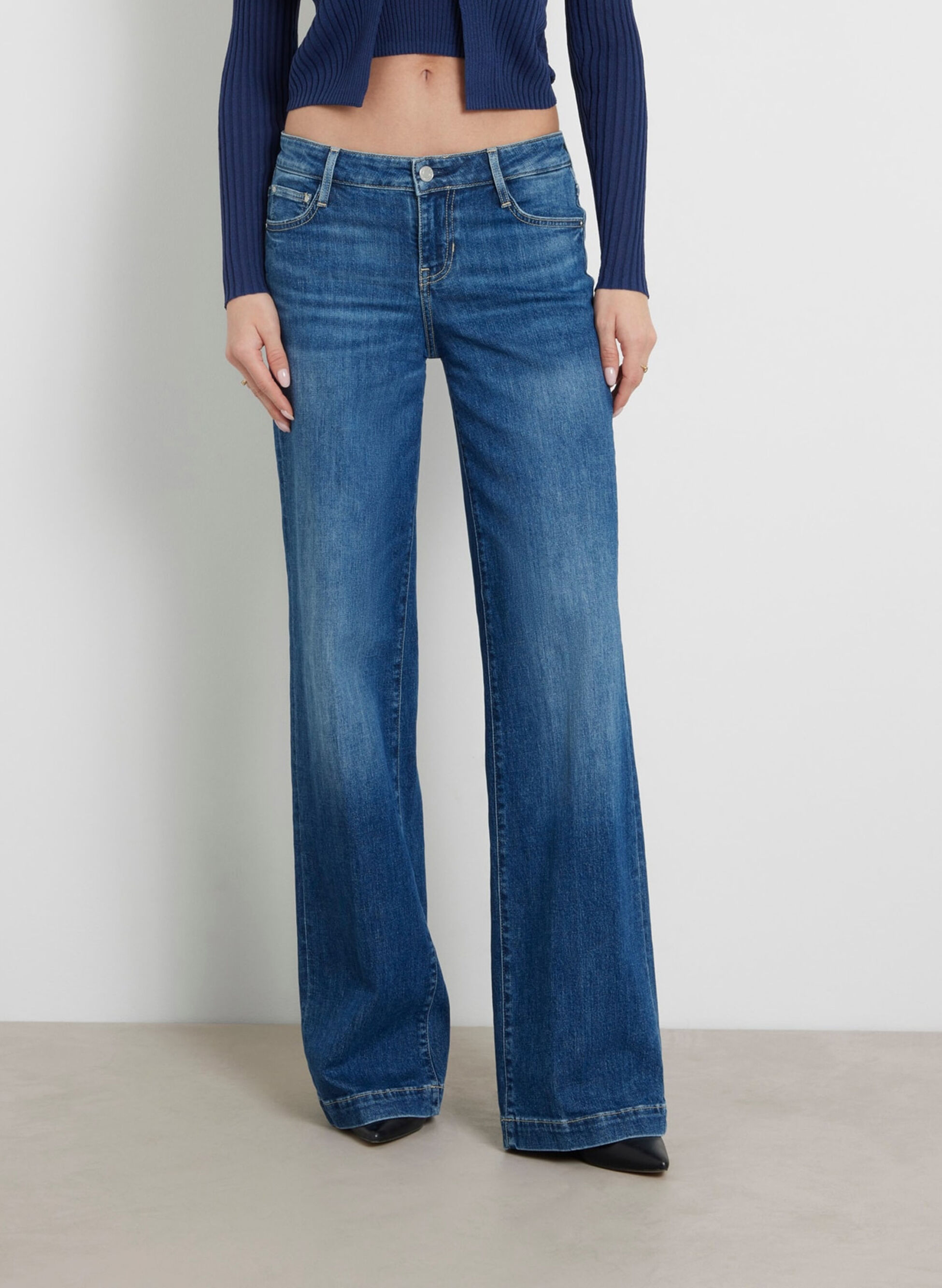 Guess Jeans W0YAJ2D42T1 Jeans Donna Denim Azzurro GTHE - 5 Tasche, Elasticizzati