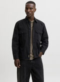 CAMICIA COLTON OVERSHIRT, BLACK, thumb