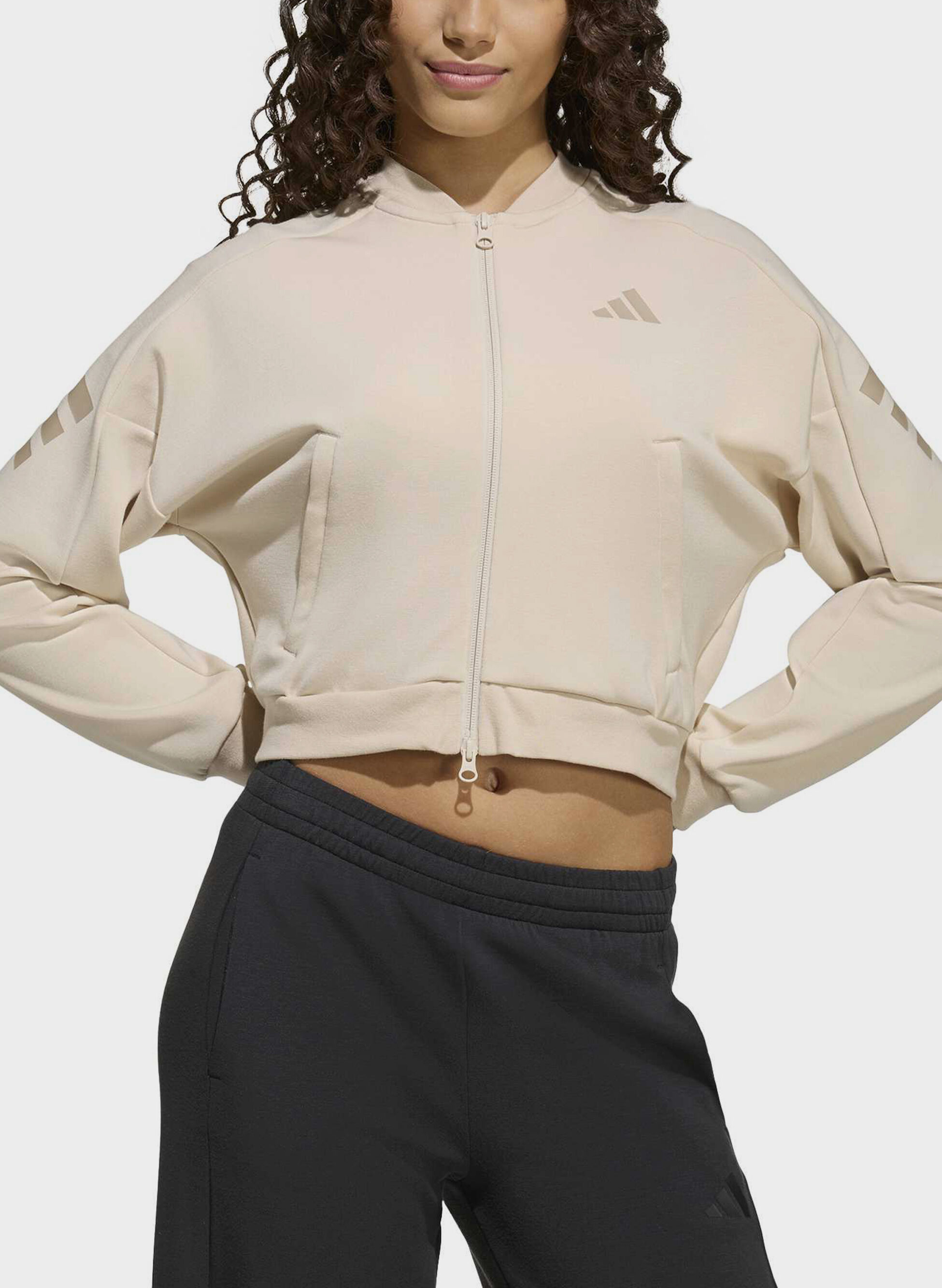 Felpa Icons 3 Strisce Zip Integrale Ragazza