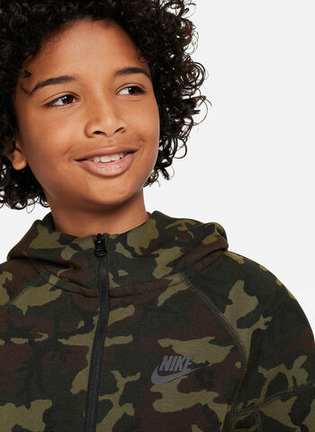 FELPA TECH CAMO FULL ZIP RAGAZZO, 010 BLK, small