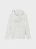 FELPA RHINESTONE HOODIE LOGO CON STRASS RAGAZZA, 02 WHT, thumb