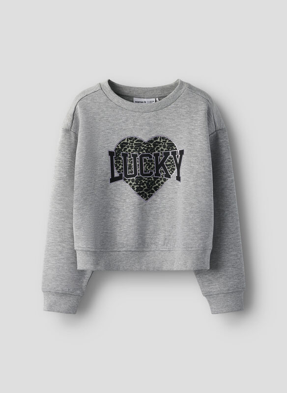 FELPA GIROCOLLO RAGAZZA, GREY MELANGE, medium