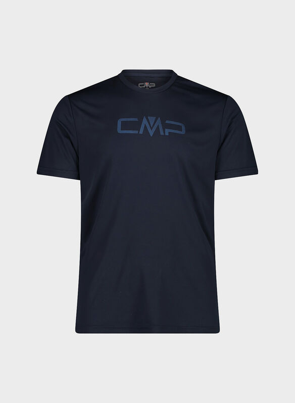 MAGLIA A MANICHE CORTE GIROCOLLO CON LOGO, 74MN NVY, medium