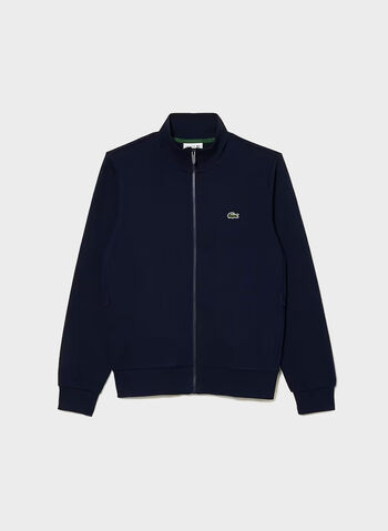 FELPA FULL ZIP CON LOGO RICAMATO, 166 NVY, small