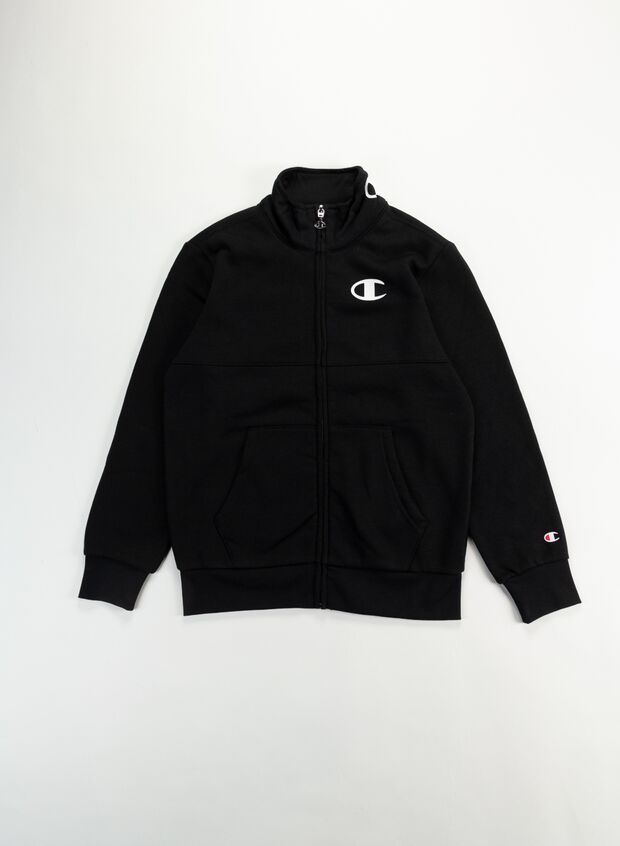 FELPA BASIC FULL ZIP RAGAZZO, KK001BLK, large