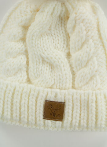 CAPPELLO TRECCIA PON PON RAGAZZA, ECRU, small